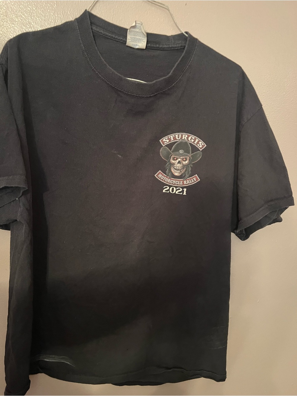 2021 Sturgis Motorcycle 81st Anniversary Skull Black Graphic Tee - Men Size L